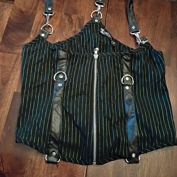Lip Service Tops - Vintage Lip Service Pinstripe Under-bust Corset Top